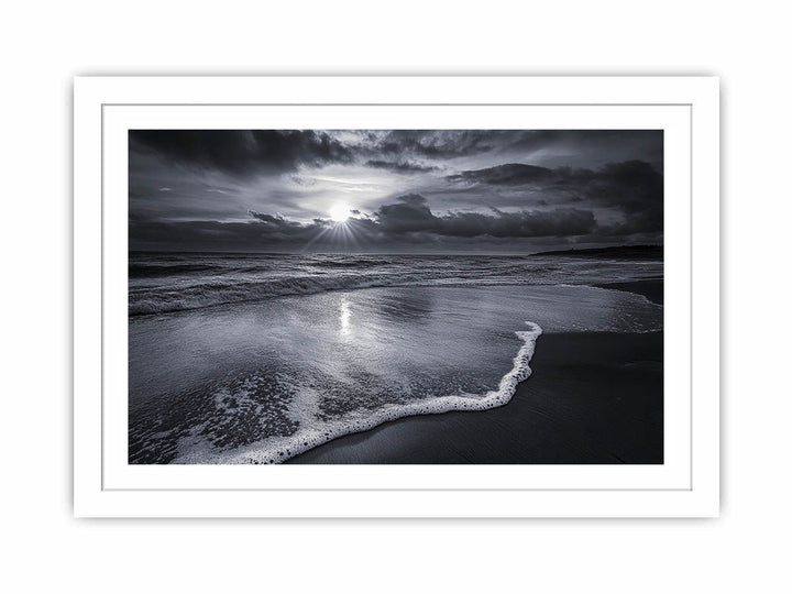 monochrome beach Streched canvas