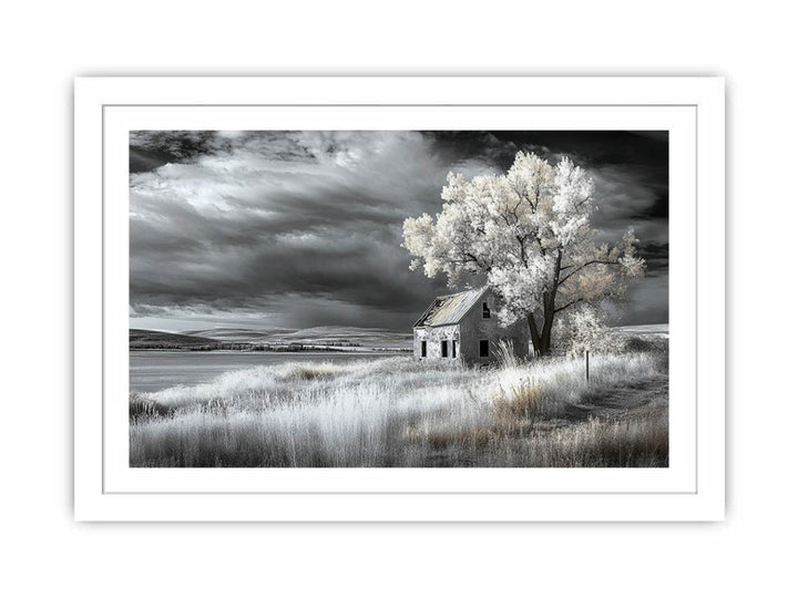monochrome Barn Streched canvas