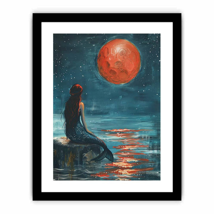 Moonlit Mermaid  Art Print