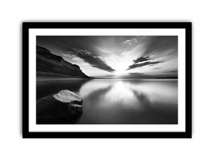 Monochrome  Lake  Art Print