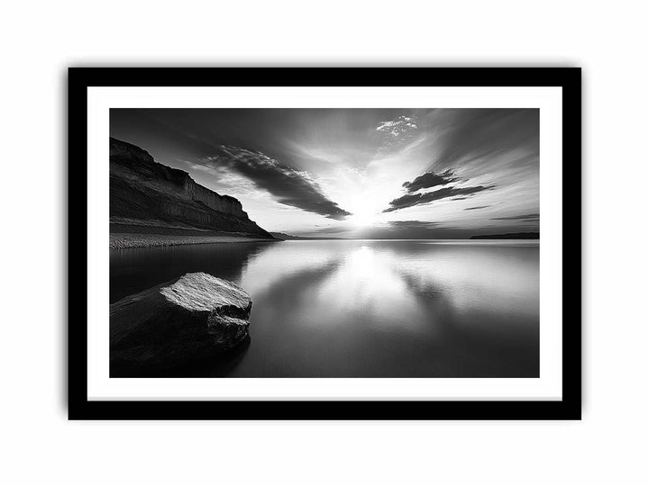 Monochrome  Lake  Art Print