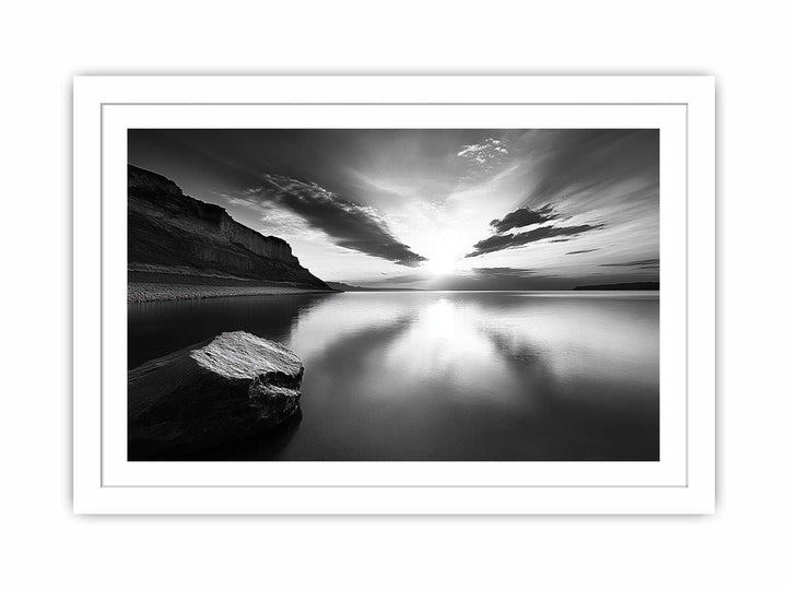 Monochrome  Lake Streched canvas