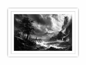 Monochrome Landscape Streched canvas