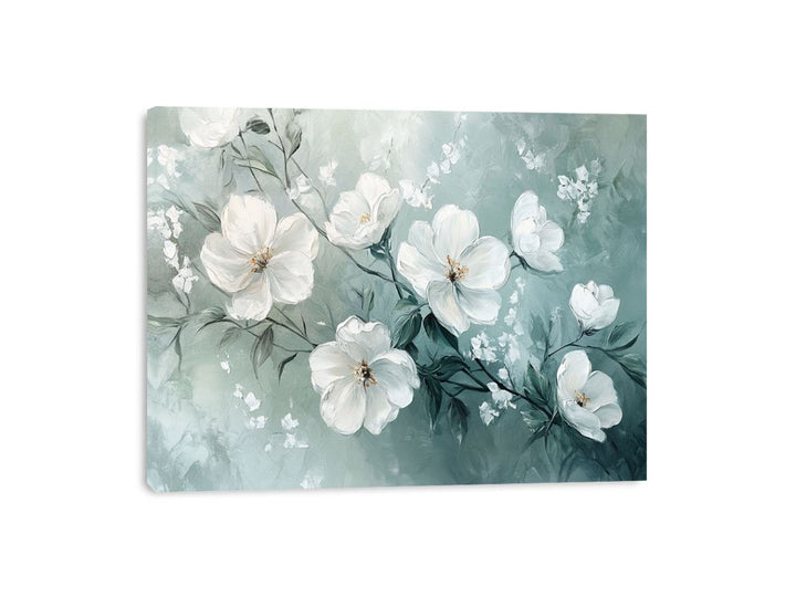 Flourish in White Canvas Print
