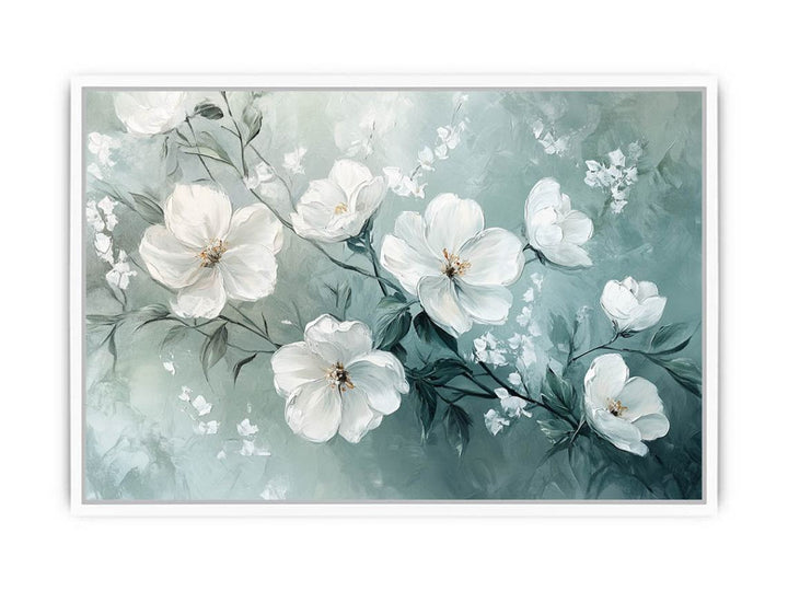 Flourish in White Framed Print