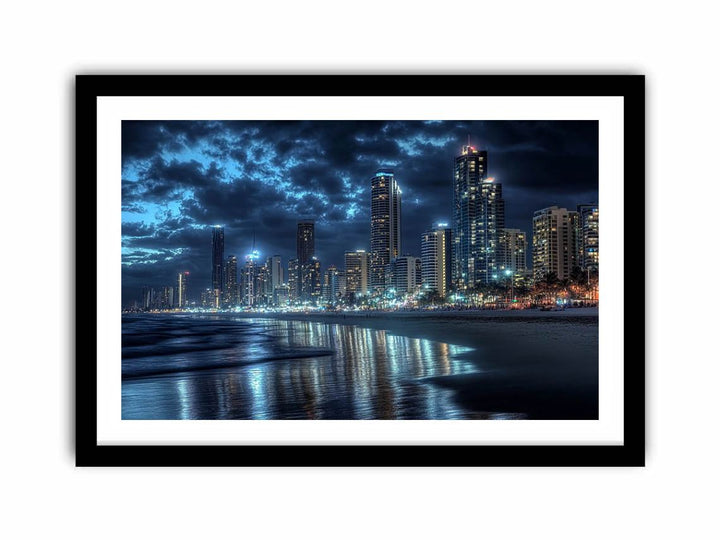 Surfer Paradise In Night  Art Print