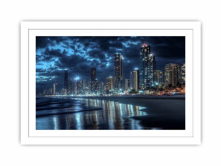 Surfer Paradise In Night Streched canvas