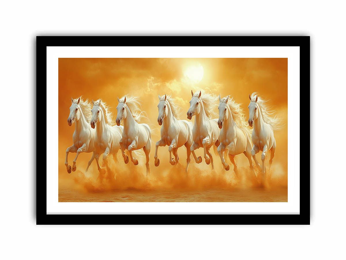 Seven Horses  Art Print