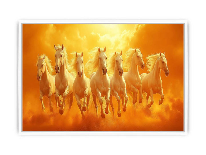 seven Horses Painting Framed Print