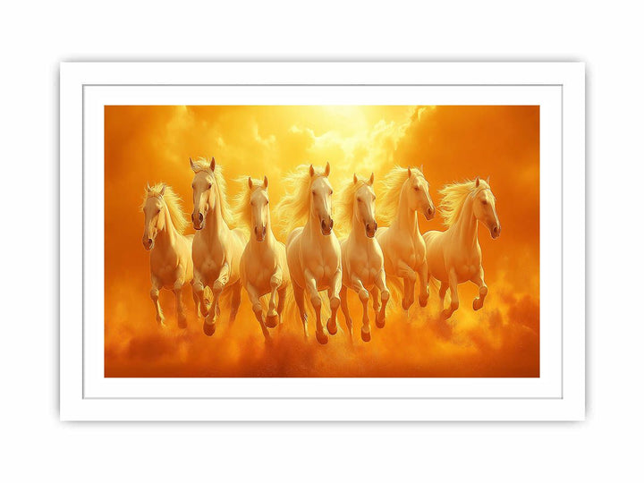 seven Horses Painting Streched canvas