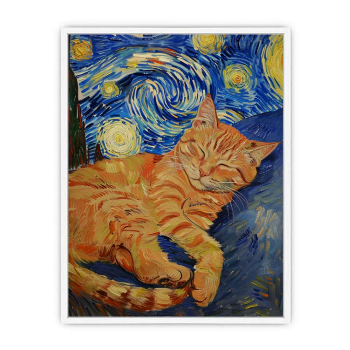 The Starry-Eyed Cat Framed Print
