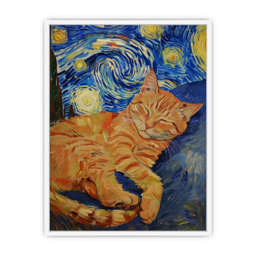 The Starry-Eyed Cat Framed Print