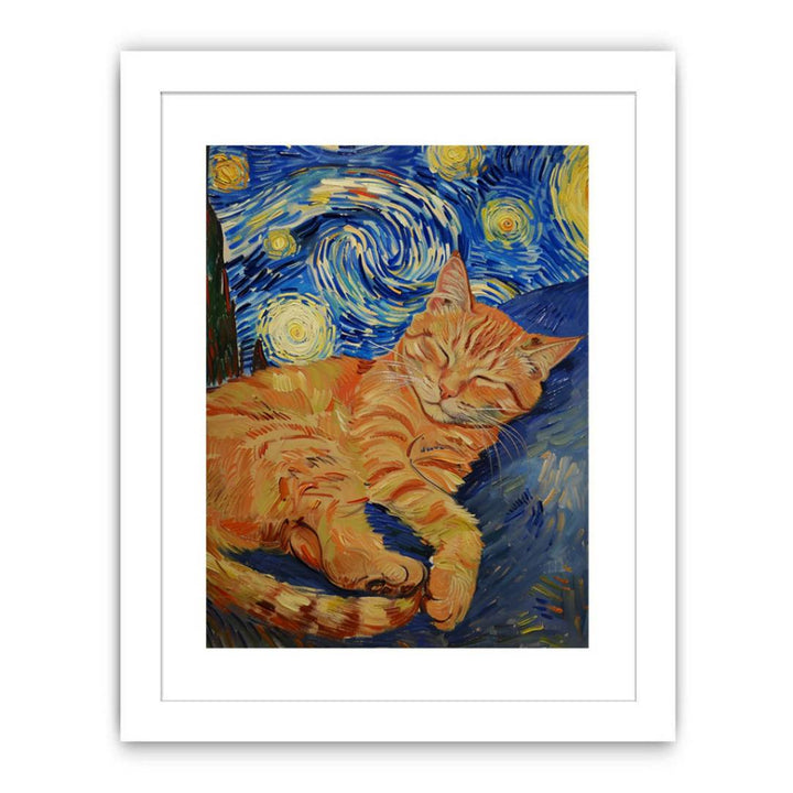 The Starry-Eyed Cat Streched canvas
