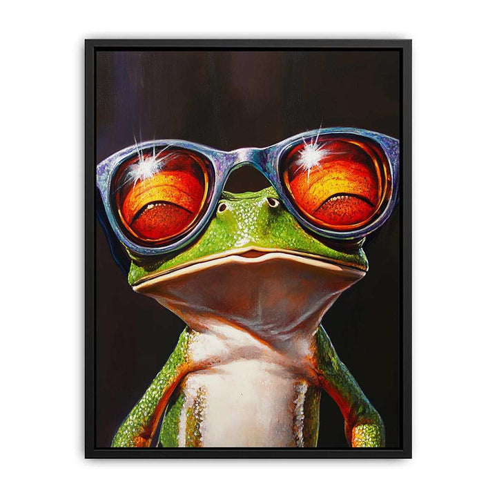 Green Tree Frog with Glasses  Painting
