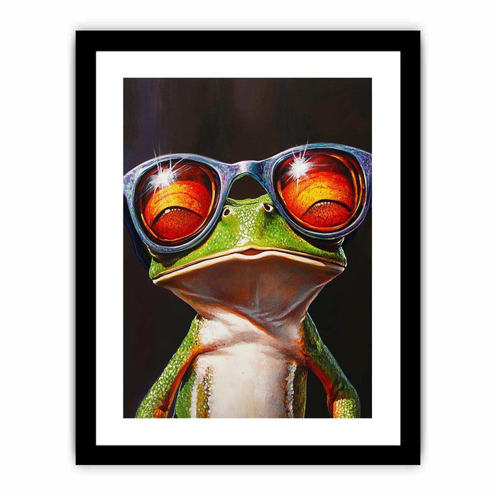 Green Tree Frog with Glasses  Art Print
