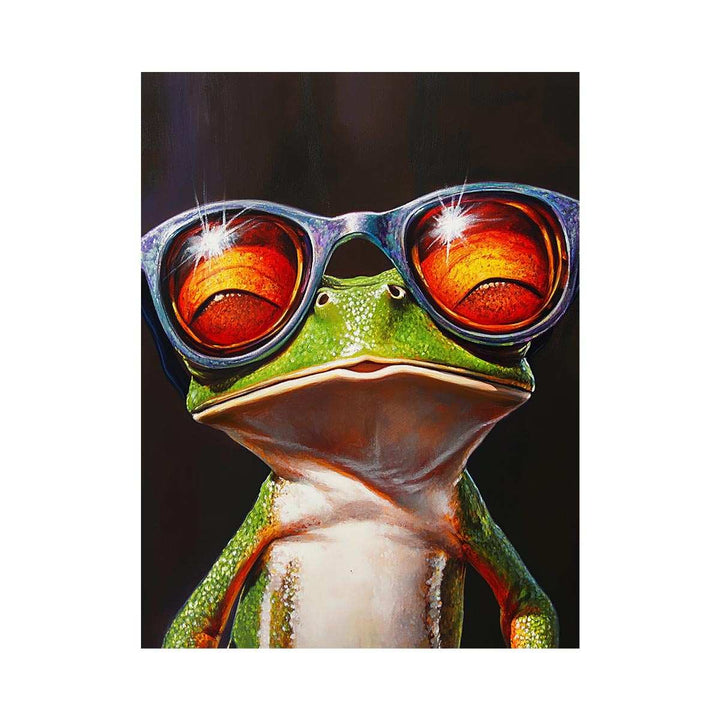 Green Tree Frog with Glasses