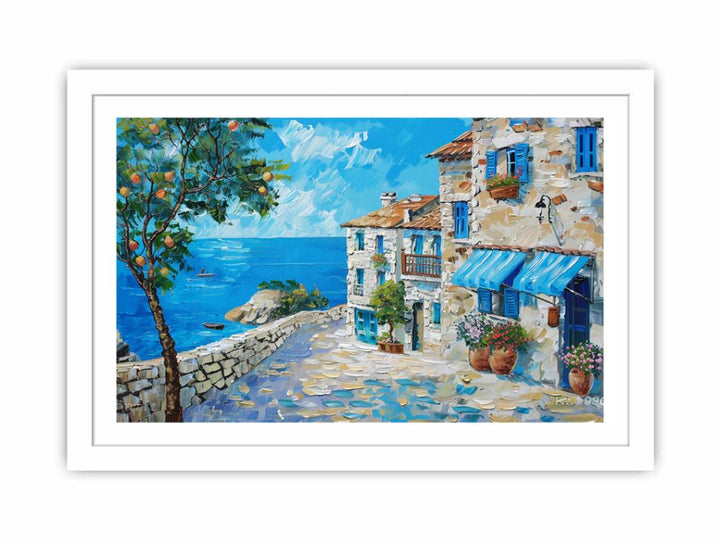 Santorini Bliss Streched canvas