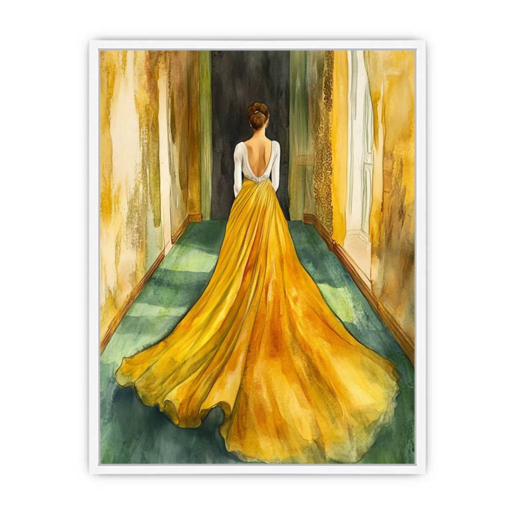 Girl In Gold Framed Print