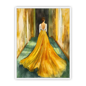 Girl In Gold Framed Print