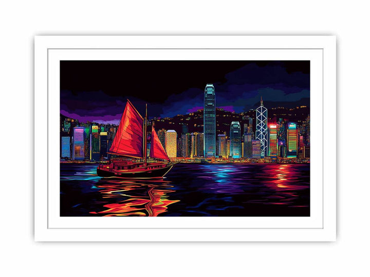 Hongkong In Night Streched canvas