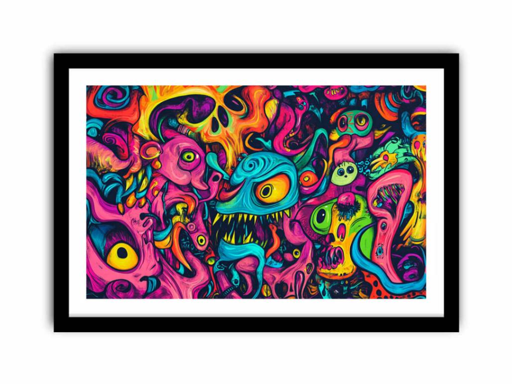 Silent Screams In Neon  Art Print