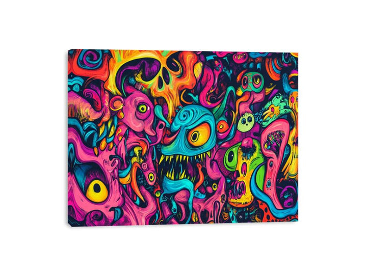 Silent Screams In Neon Canvas Print