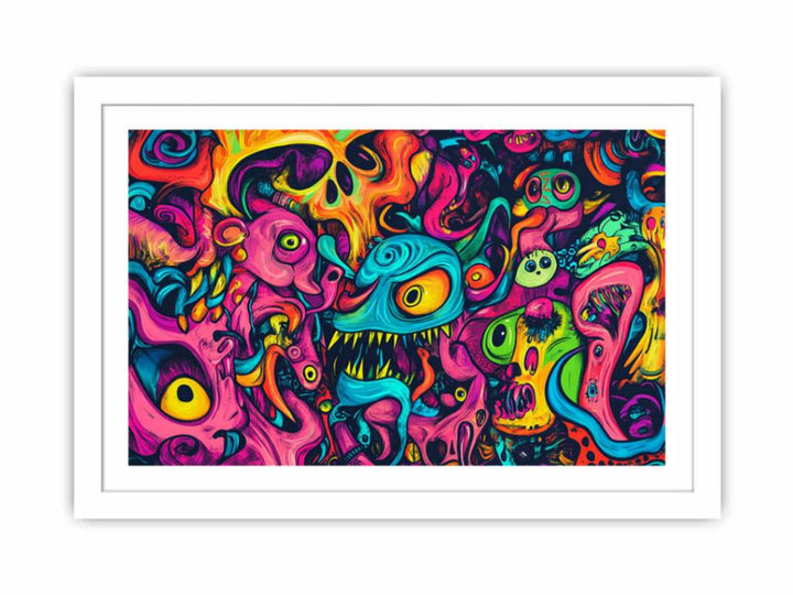 Silent Screams In Neon Streched canvas