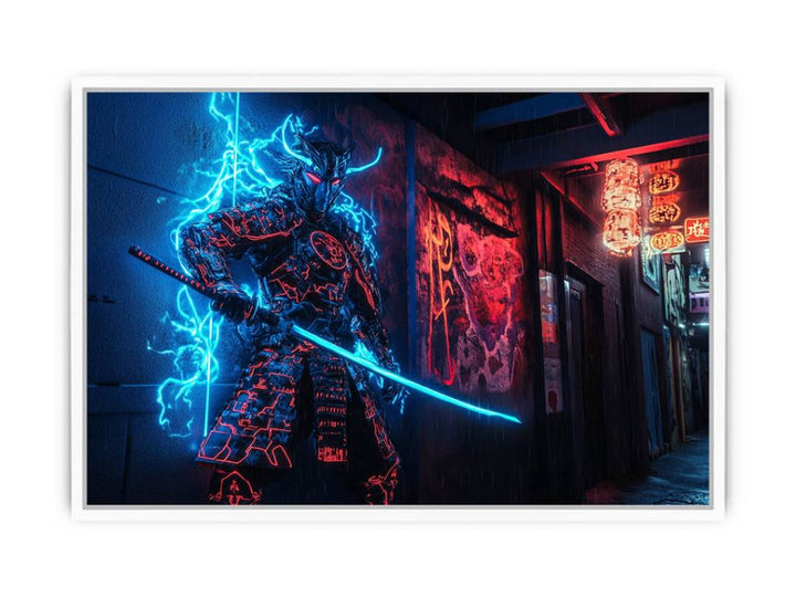 Cyber Samurai Framed Print