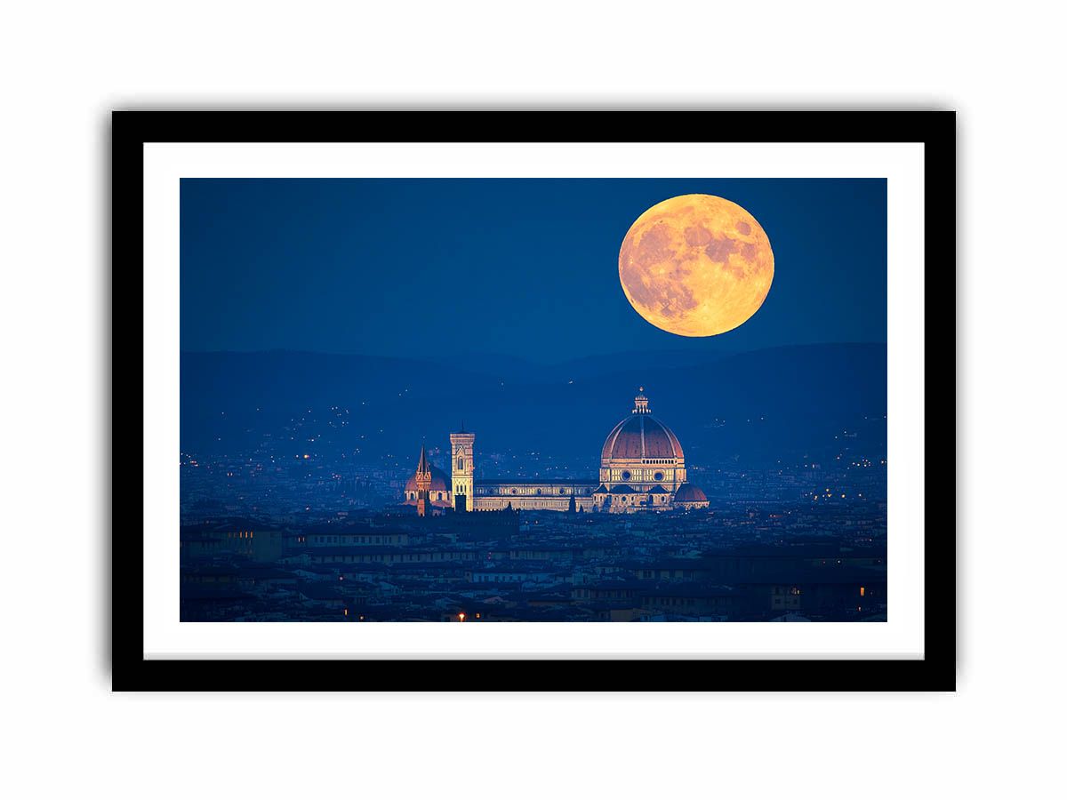 Moon Over Florance   Art Print