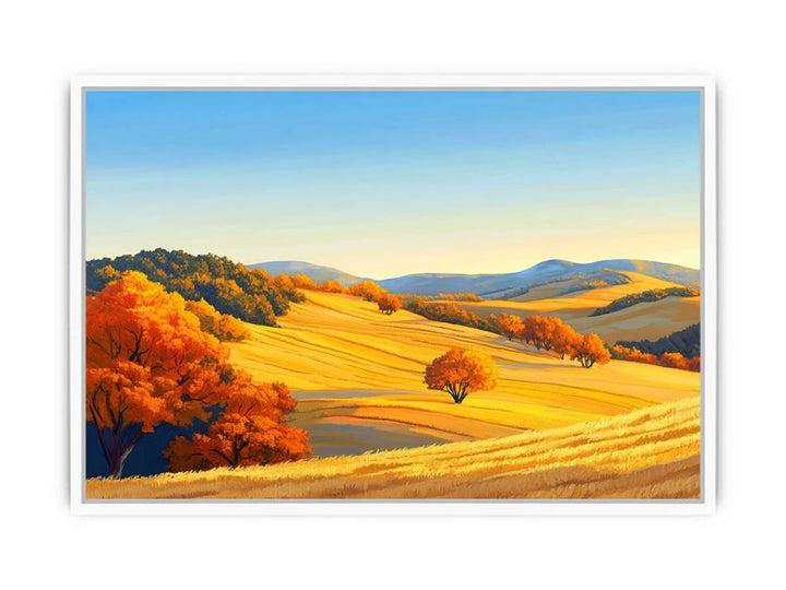 Golden Ember Woods Framed Print