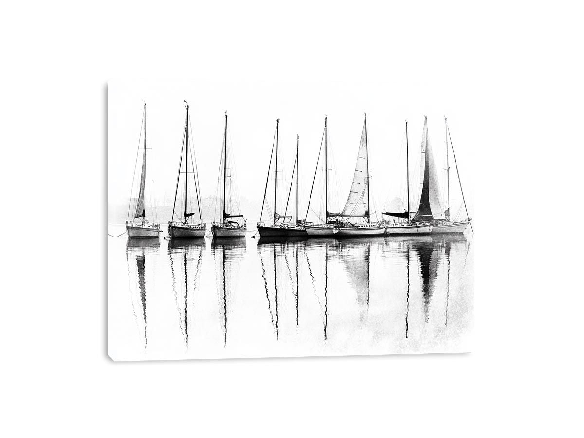 Sailbots In Harbour Canvas Print