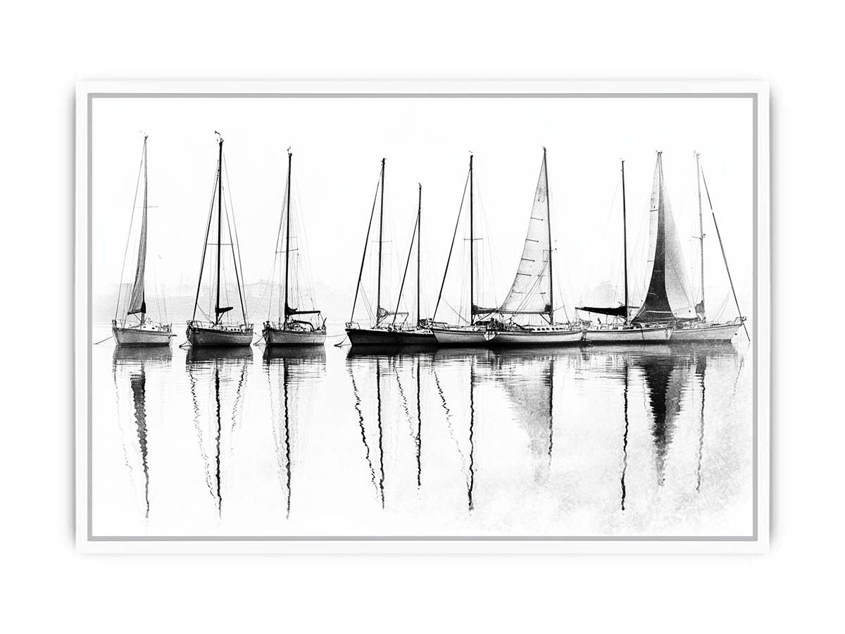 Sailbots In Harbour Framed Print
