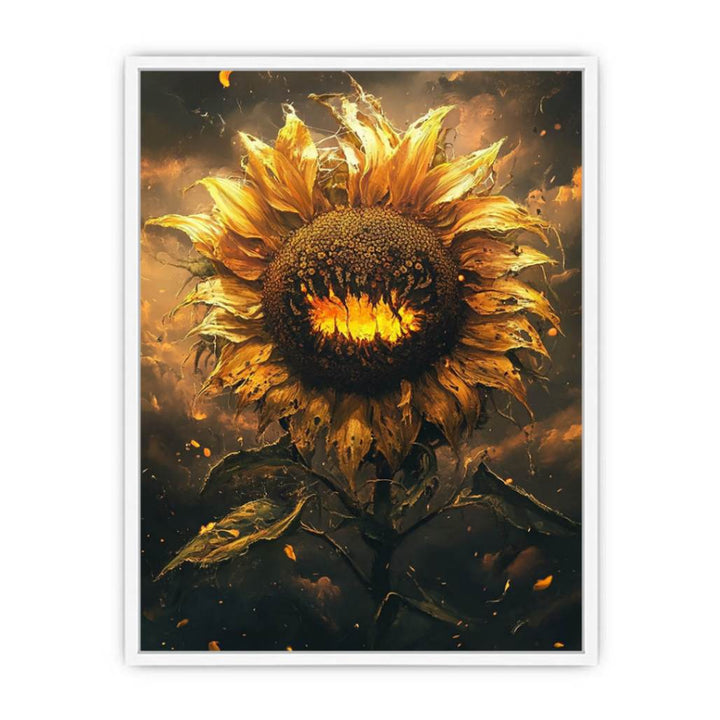 Golden Sunflower Framed Print