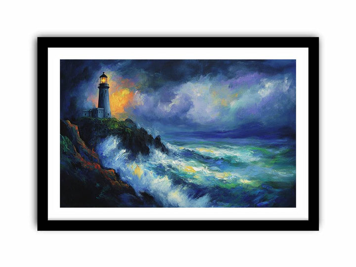 Lighthouse Seascape  Art Print