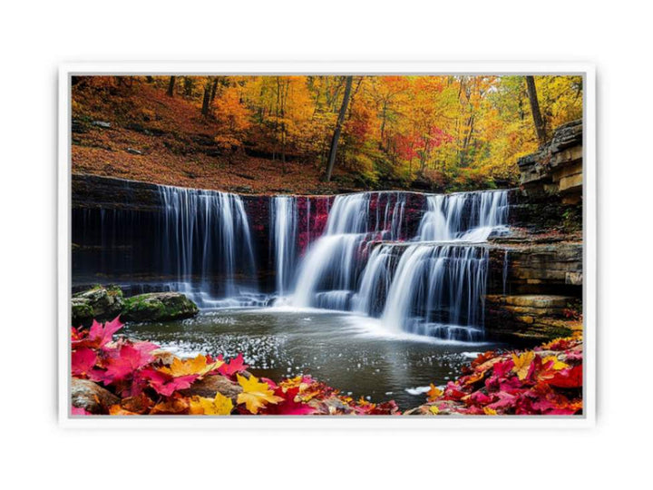 Golden Veil Falls Framed Print