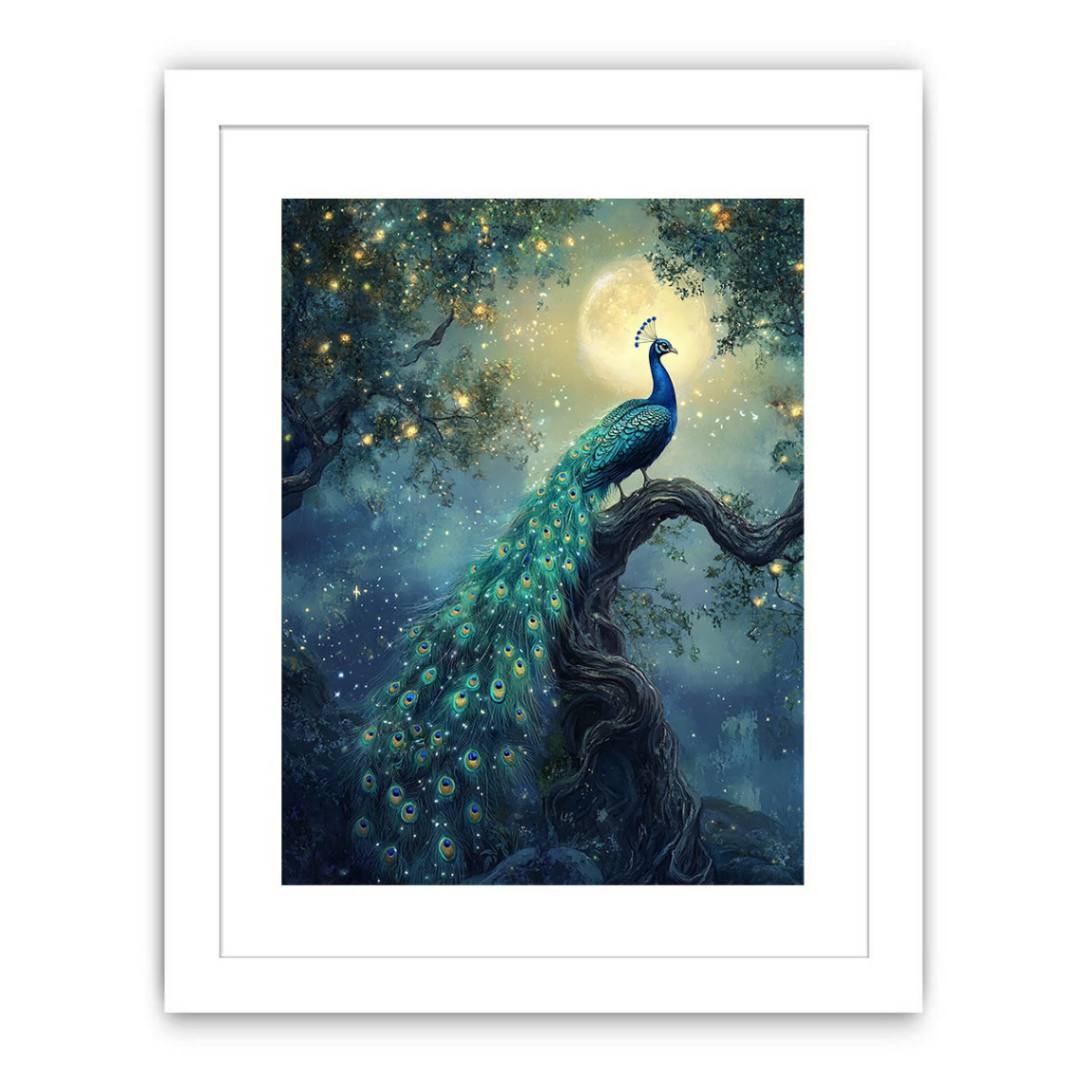 Moonlit Peacock Streched canvas
