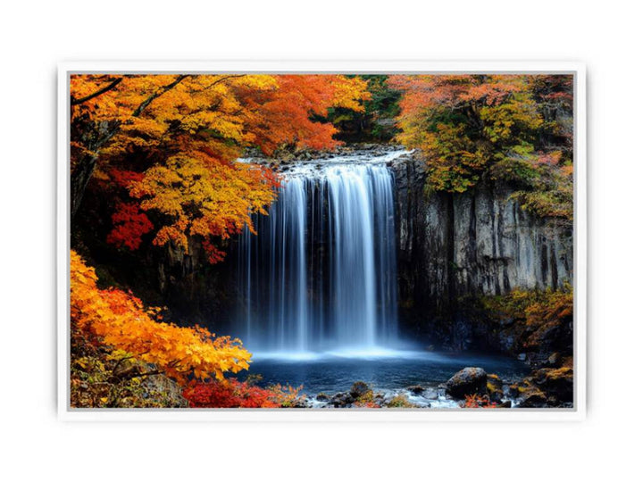 Vibrant Waterfall Framed Print
