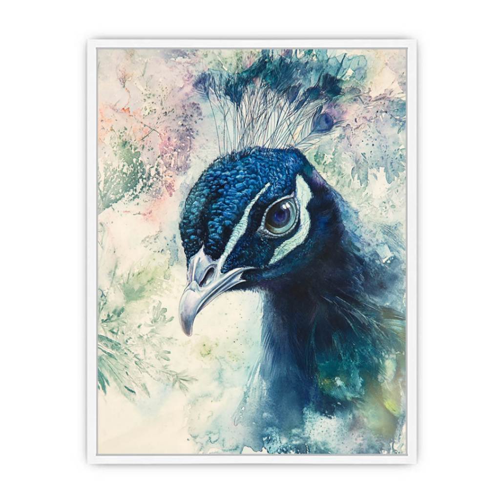 Close-Up Peacock Framed Print