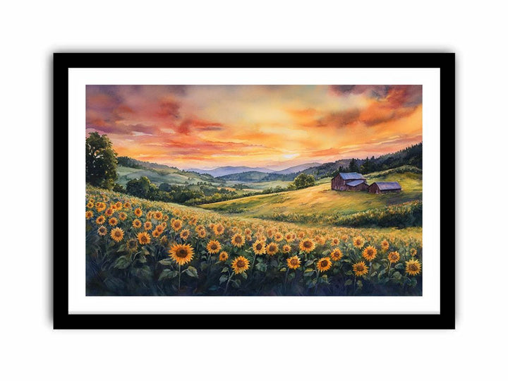 Sunflower Sunset  Art Print
