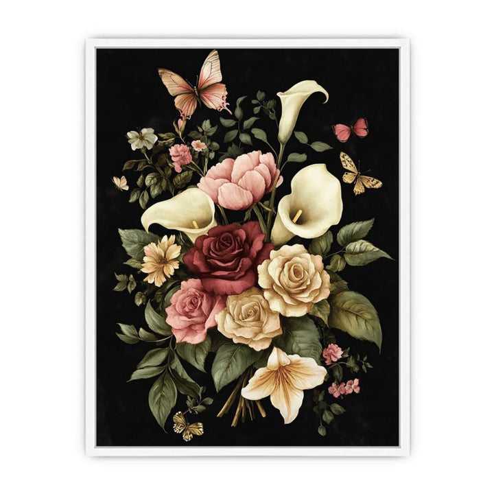 Butterfly Flowers Framed Print