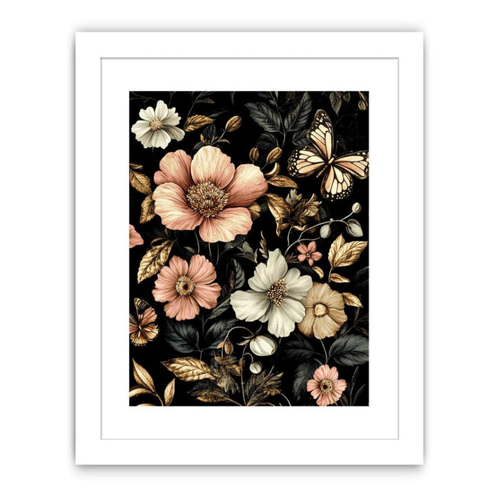 Floral Butterfly Streched canvas