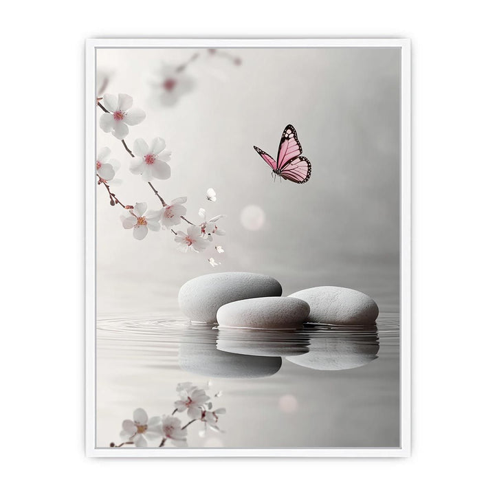 White Pebbles Framed Print