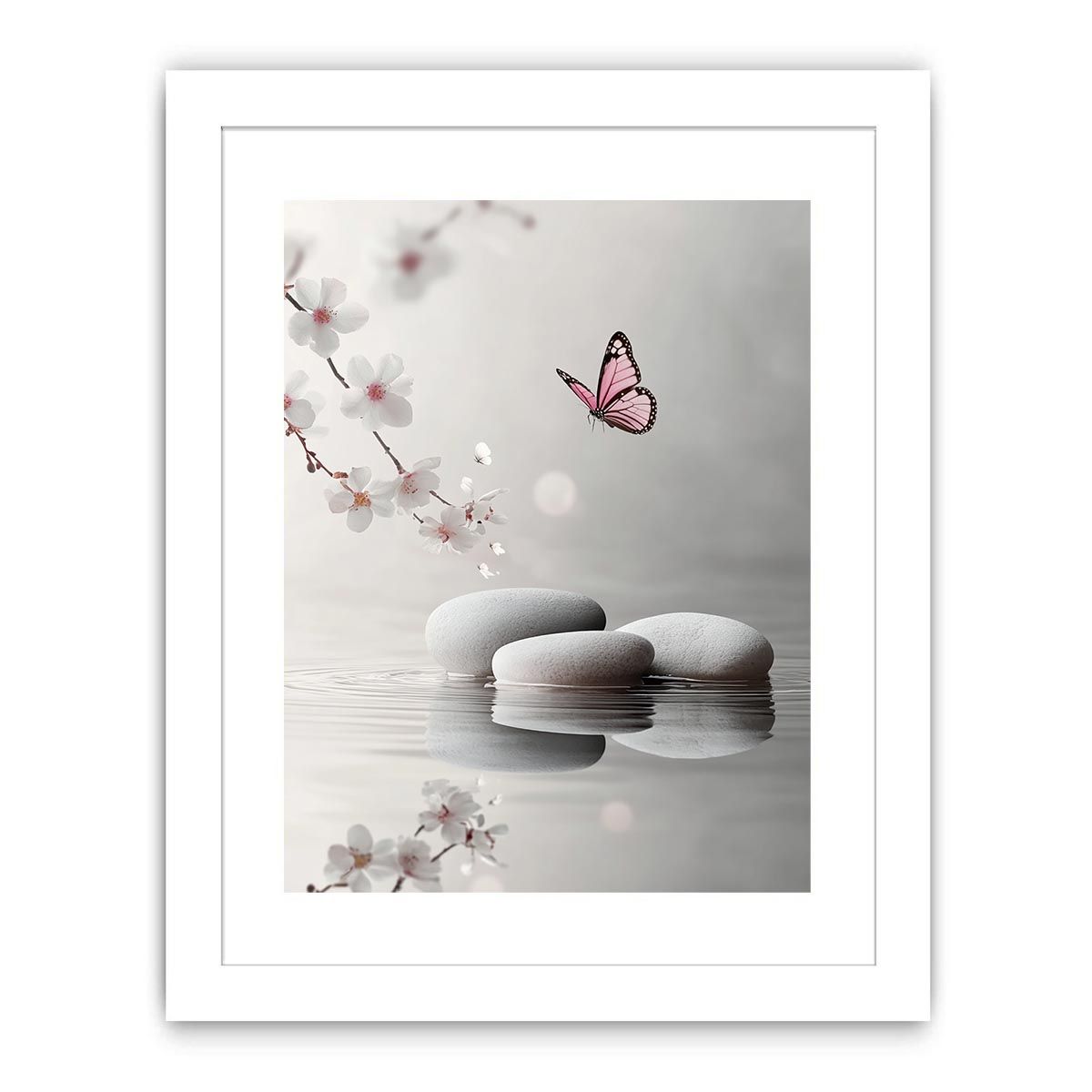 White Pebbles Streched canvas