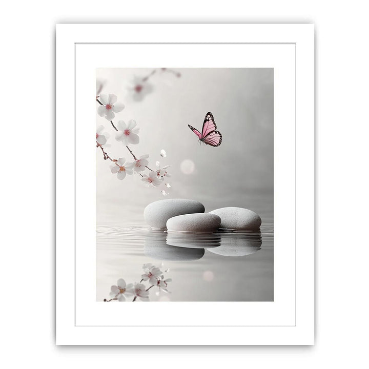 White Pebbles Streched canvas