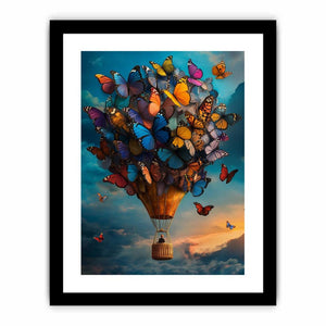Floating With Butterflies  Art Print