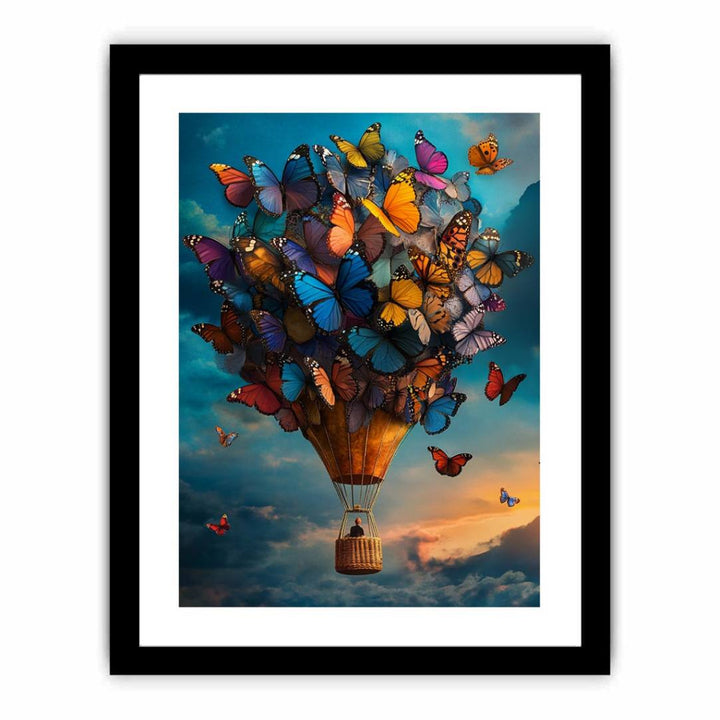 Floating With Butterflies  Art Print