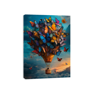 Floating With Butterflies Canvas Print