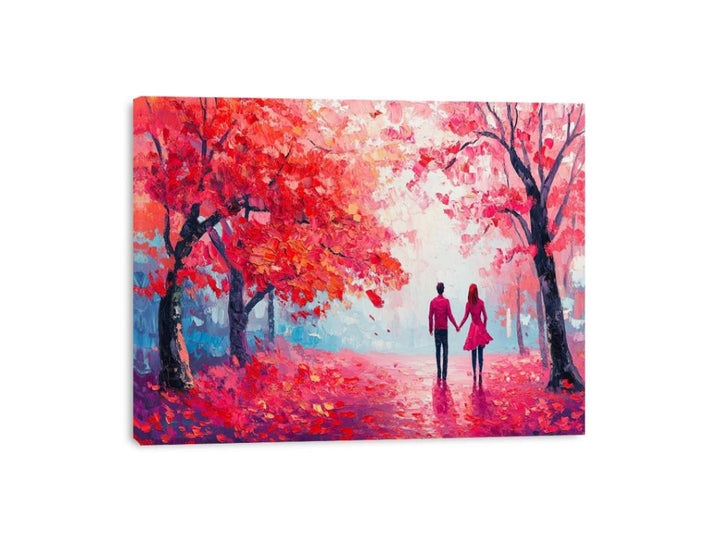 Hand In Hand Through Autumn Canvas Print