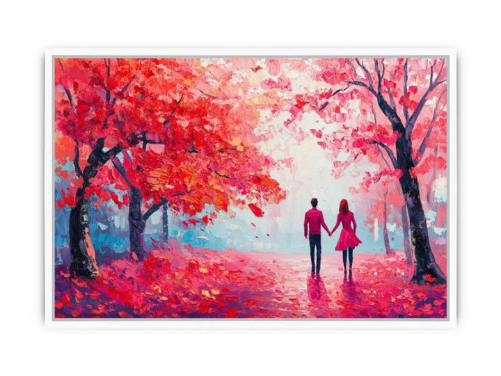 Hand In Hand Through Autumn Framed Print