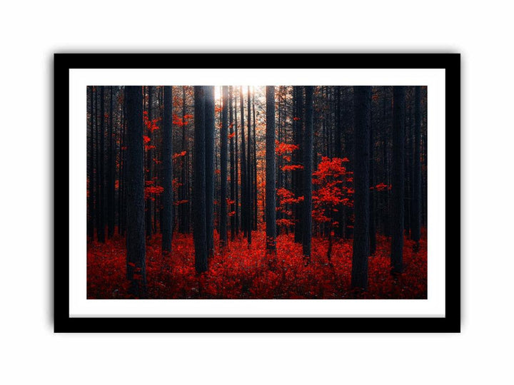 Dense Red Forest  Art Print